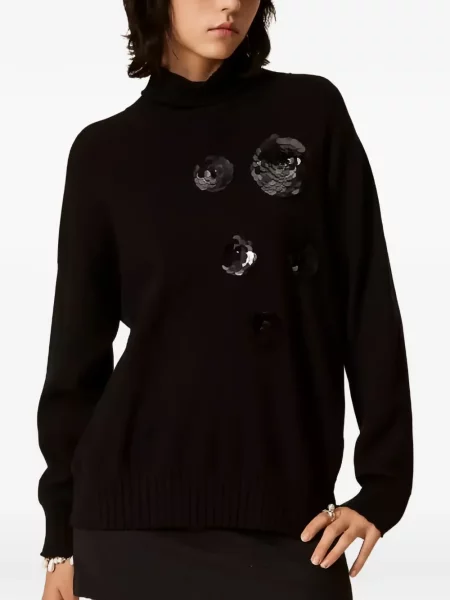 Heláncă Twinset cu broderie negru
