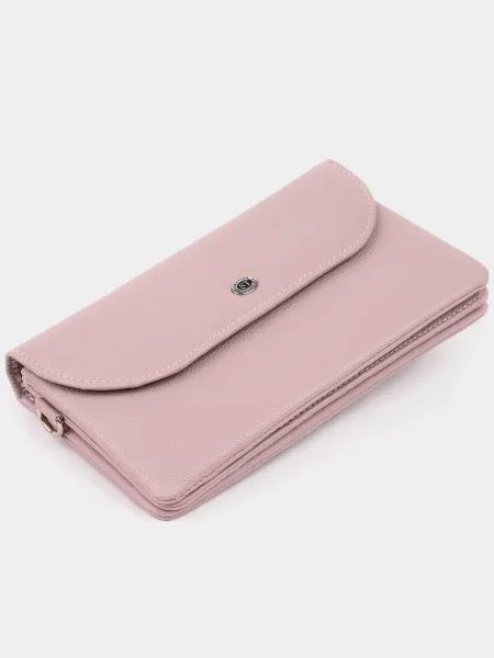 Кожаный клатч St Leather Accessories розовый