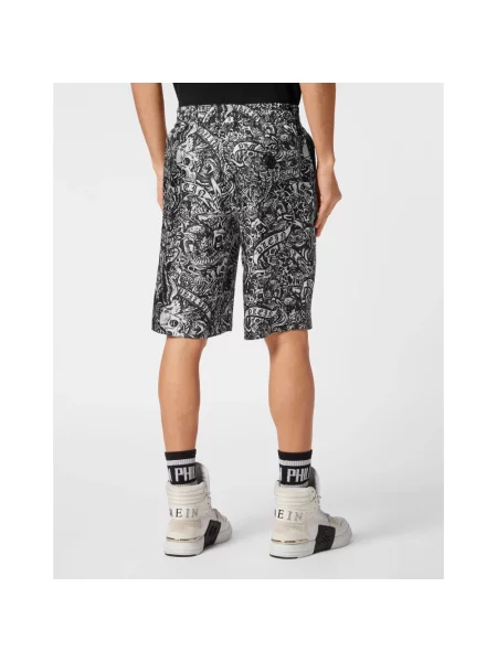 Jedwabne szorty Philipp Plein czarne