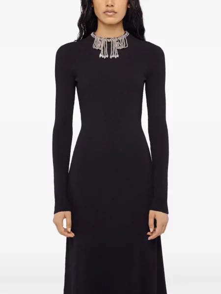 Rochie maxi Rabanne cu spatele deschis de costum negru