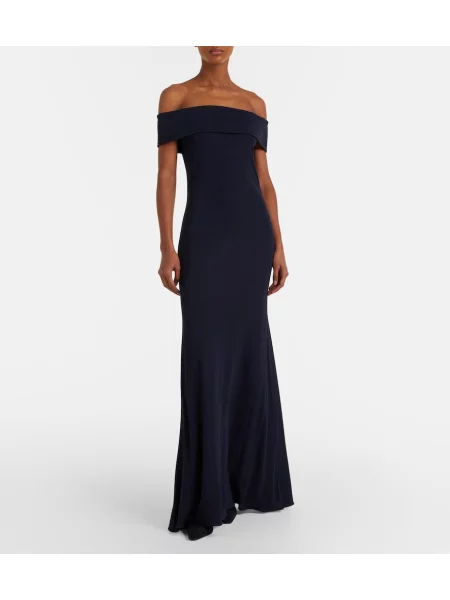 Rochie maxi Alaïa din jerseu albastru