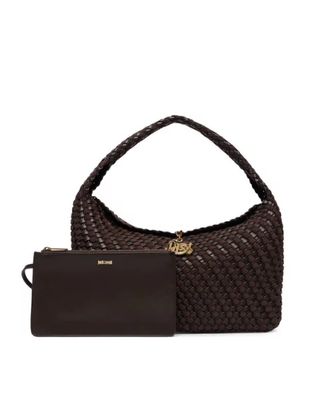 Just Cavalli torebka shopper z imitacji skóry czarna