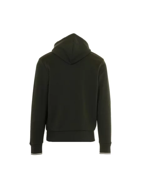 Bluza z kapturem Fred Perry w paski z kapturem z paskiem zielona