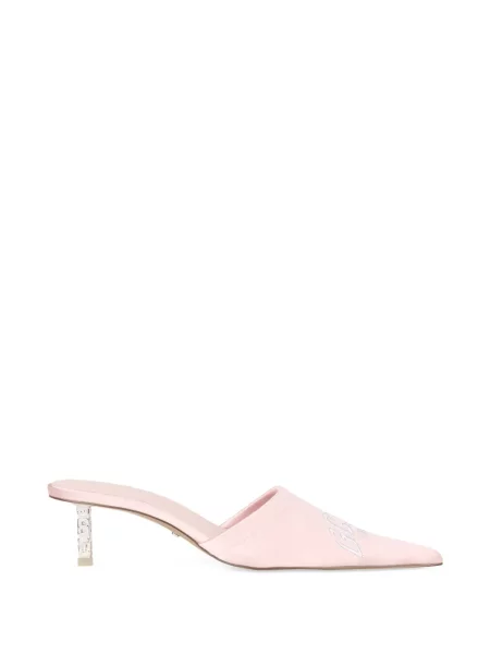 Papuci tip mules Gcds cu broderie roz