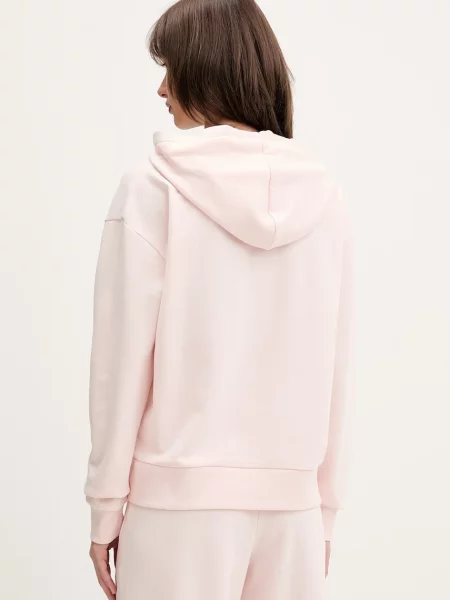 Bluza z kapturem o kroju regular fit z detalem z logo Boss różowa