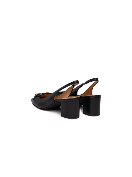 Love Moschino bőr flip-flop fekete