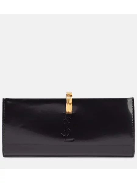 Usnjena pisemska torbica Saint Laurent črna