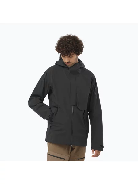 Férfi esőkabát Salomon Outerpath Pro l mély fekete. Méret: M fekete