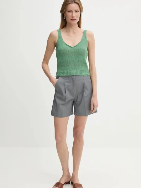 Шорти United Colors of Benetton однотонні висока посадка сірий