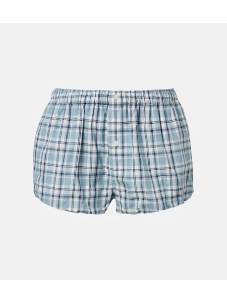 Pantaloni scurți Acne Studios în carouri albastru