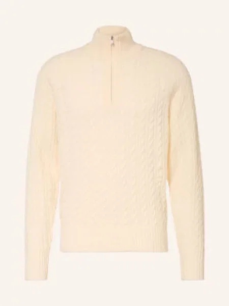 Boss Sweter Typu Troyer Furore weiss beżowy