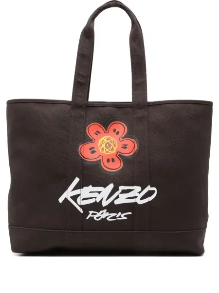 Geantă Kenzo cu model floral cu imagine maro