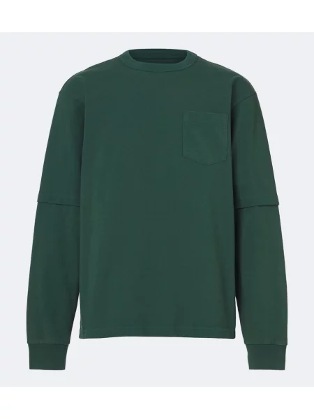 Tricou Sacai din jerseu verde