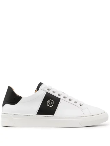 Sneakerși Philipp Plein din piele alb