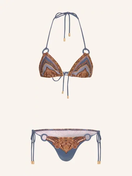 Zimmermann Trojúhelníkové Bikiny Mahon černošedá / hnědá béžová