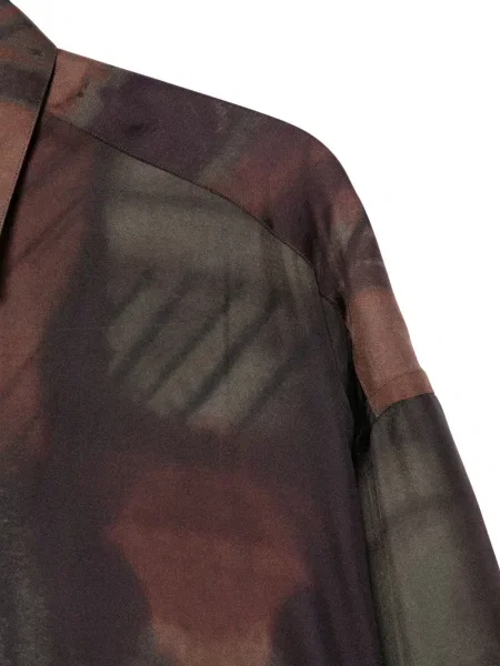 Риза Costumein с принт с абстрактен десен кафяво