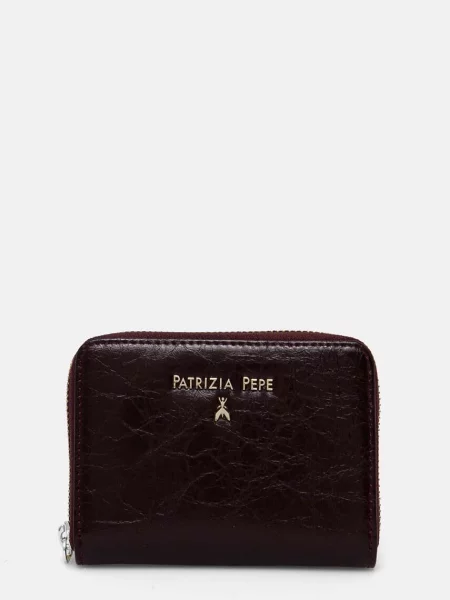 Kožni novčanik Patrizia Pepe za žene bordo