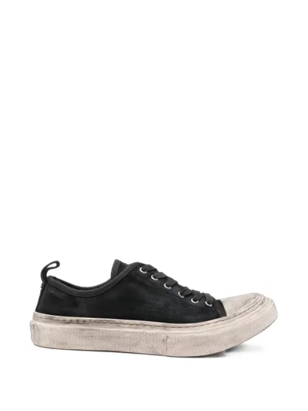 Sneakerși Ann Demeulemeester cu șireturi zdrențuiți din dantelă negru