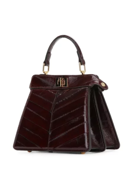 Kožna shopper torbica Fendi smeđa
