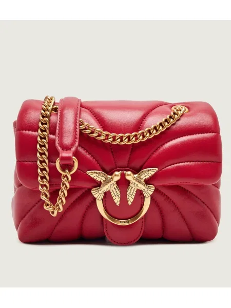 Pinko De piele geantă pe umăr Love Puff Mini roșu