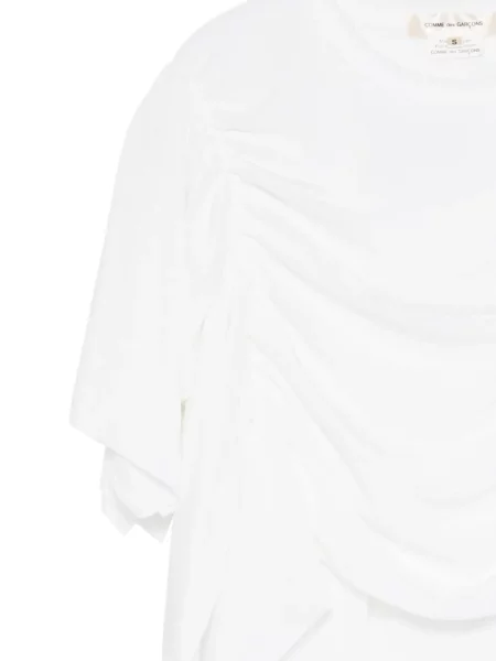 Tricou Comme Des Garçons cu volane alb