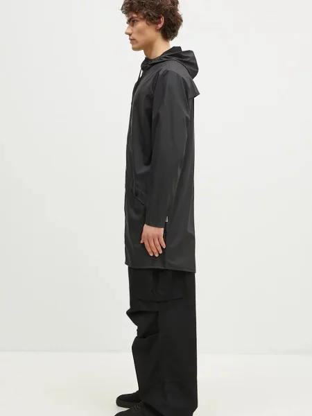 Rains kurtka Long Jacket przejściowa czarny