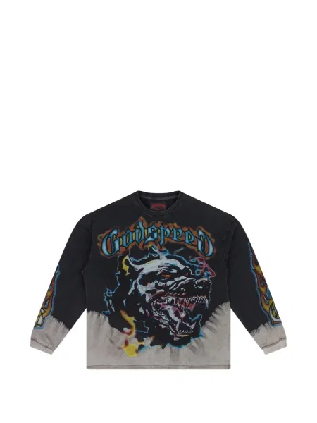 Tricou Godspeed cu imagine negru