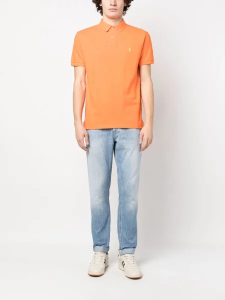Șapcă Polo Ralph Lauren cu broderie de mătase cu buline portocaliu