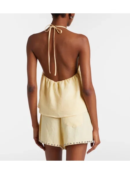 Top Staud de in cu gât halter galben