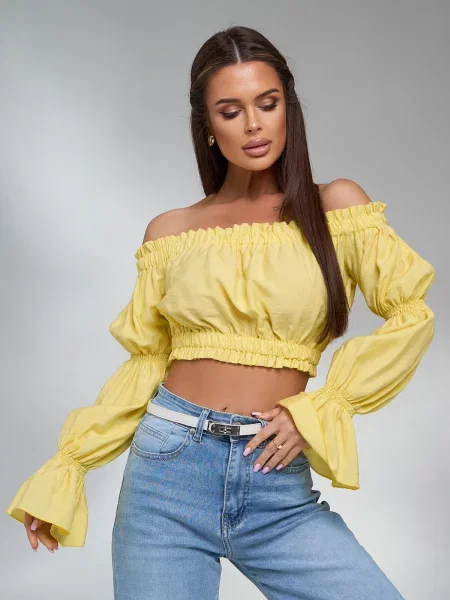 Лляний Топ ISSA Plus жовтий