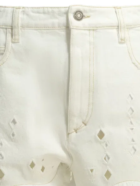 Pantaloni scurți Isabel Marant cu broderie alb