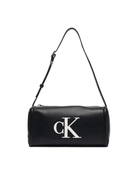 Rankinė Calvin Klein Bold Ck Slouchy Shoulder Bag Juoda balta