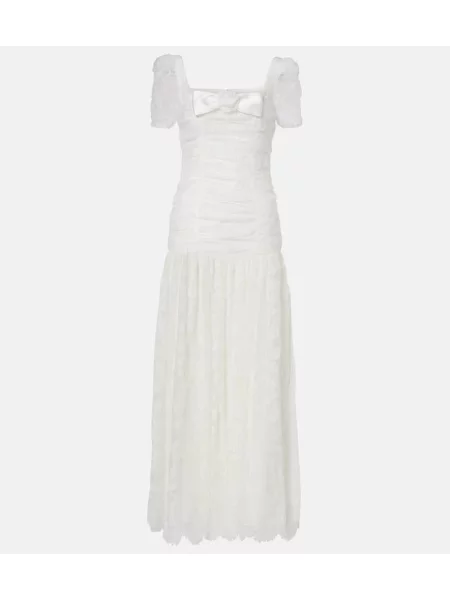 Rochie maxi Self-portrait din tul de costum alb