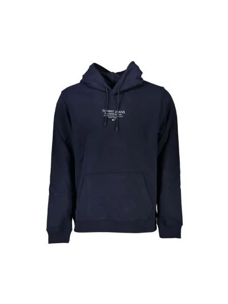 Bluza z kapturem Tommy Jeans z kapturem z logo niebieska