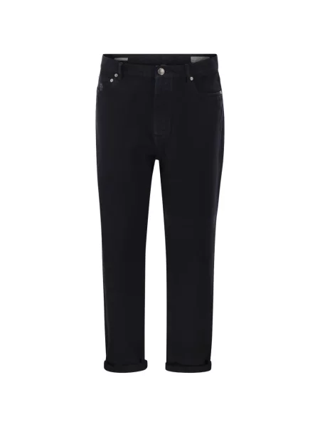 Blugi Brunello Cucinelli cu 5 buzunare albastru