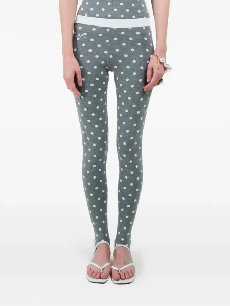 Legginsy Rowen Rose w grochy szare