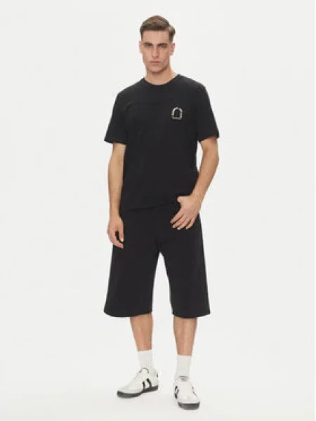 Jack&Jones Džínové šortky Owen Baggy Fit černá