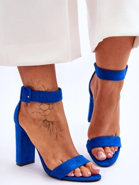 Semišové sandály Boto na vysokém podpatku modré