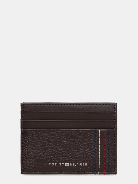 Tommy Hilfiger etui za kartice usnjeni rjava