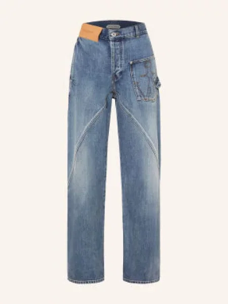 Jw Anderson Rovné Džíny Twisted Workwear mid blue modré
