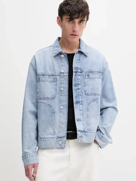 Tommy Jeans kurtka przejściowa jeansowa niebieska