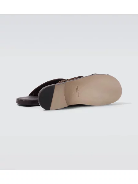 Sandale Manolo Blahnik din piele maro