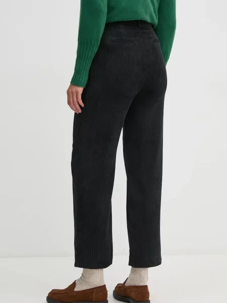 Manšestrové kalhoty United Colors of Benetton high waist černá