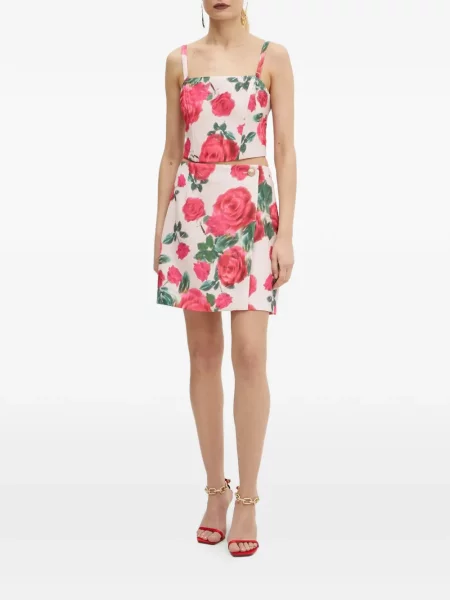 Fusta mini Guess cu model floral roz
