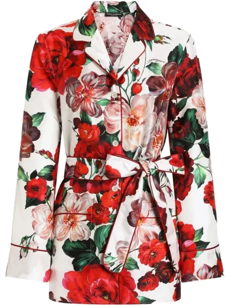 Cămașă Dolce & Gabbana cu imagine din țesătură twill alb