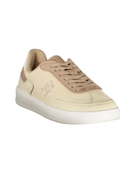 Lniane trampki Tommy Hilfiger beżowe