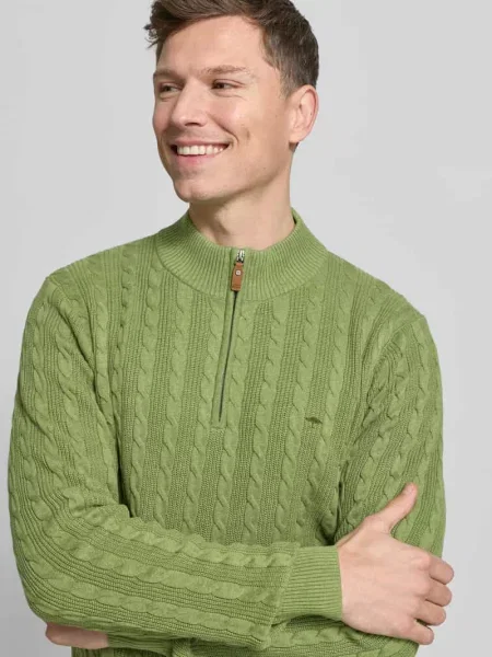 Sweter z dzianiny z krótkim zamkiem błyskawicznym Fynch-hatton
