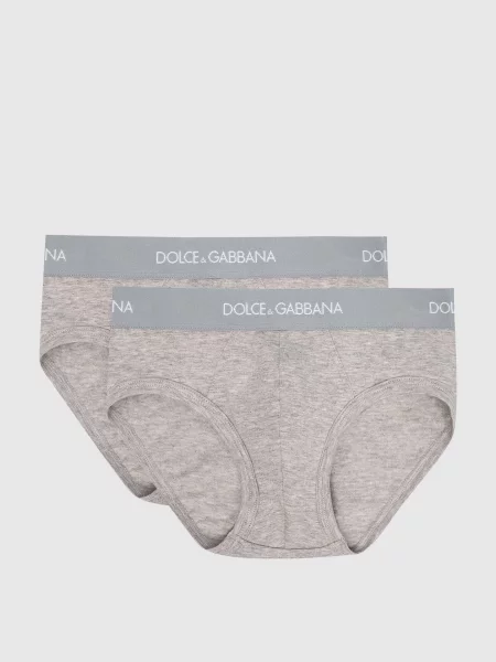 Дитячий набір сірих трусиків-сліпів з логотипом Dolce&gabbana сірий