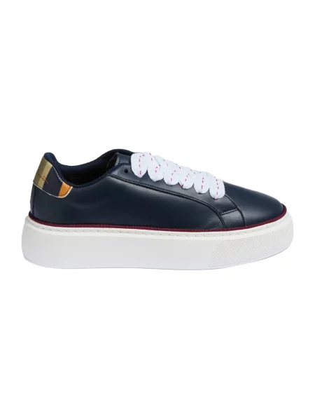 Sneakersy Paul Smith skórzane na platformie niebieskie