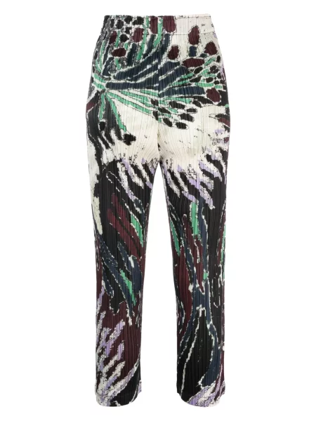Plisované zkrácené kalhoty Pleats Please Issey Miyake černé